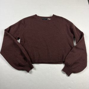 Alice + Olivia Burgundy Crew Neck Sweater